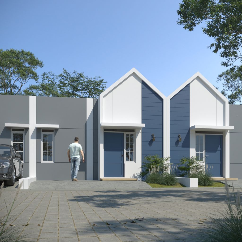 foto tampak rumah tipe AERO 30 perumahan MBR SKYBRIZA PAKIS