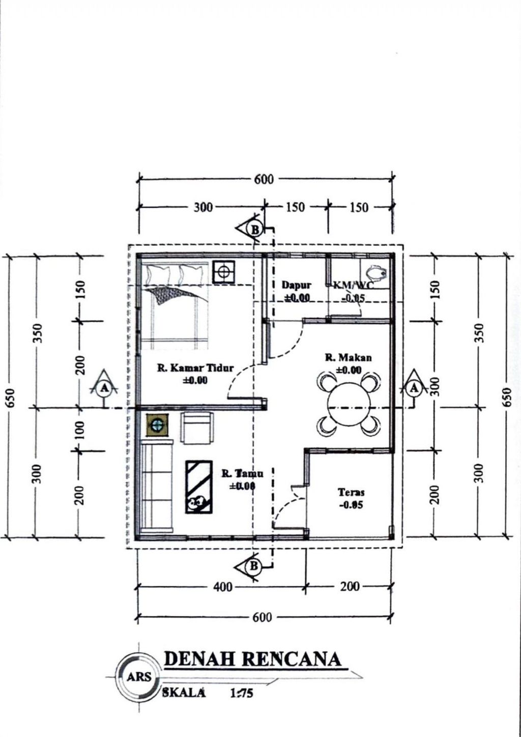 foto denah rumah tipe 36 perumahan MULIA KALBAR INDAH