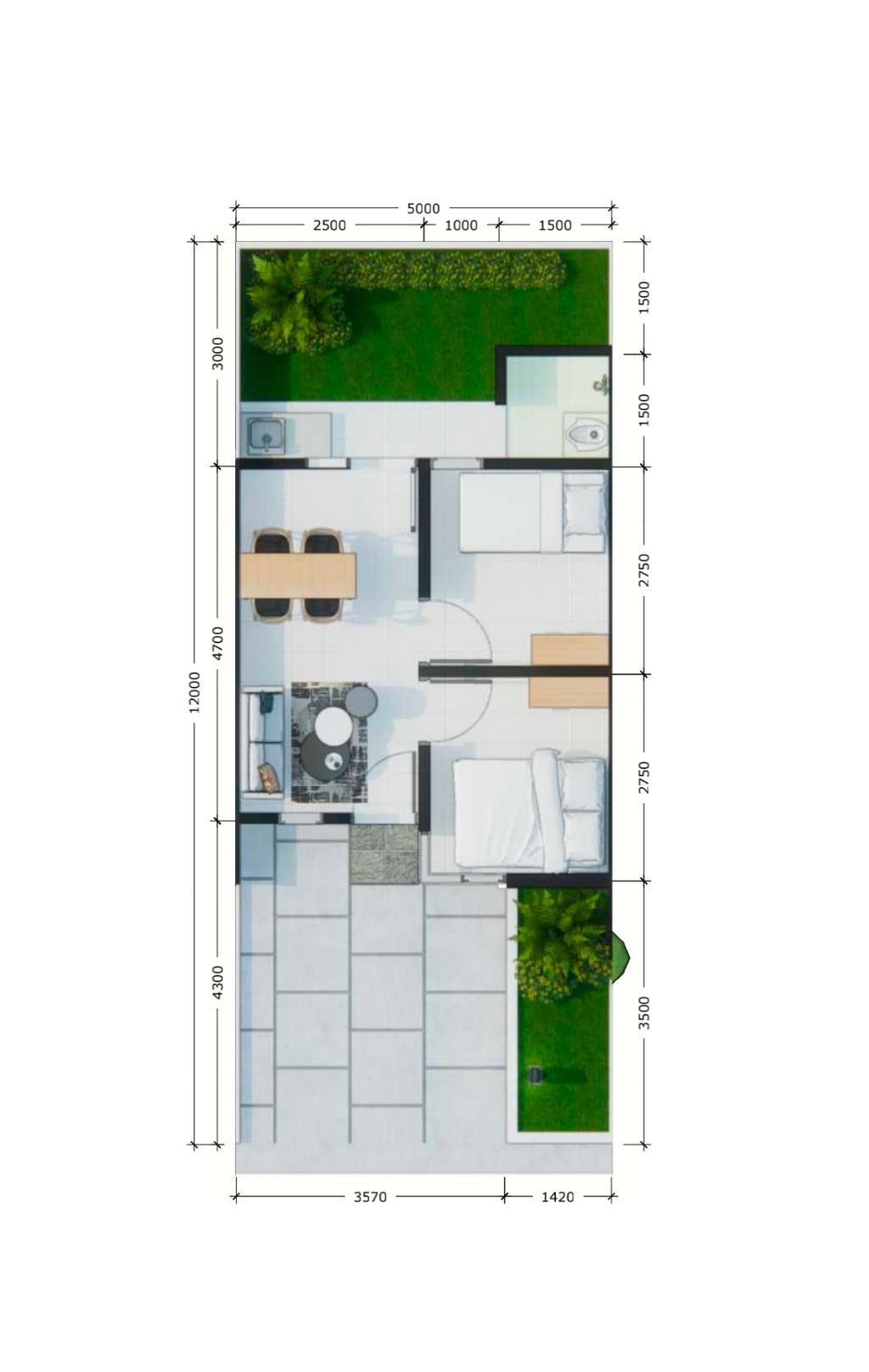 foto denah rumah tipe 30/72 perumahan Puri Harmoni Cikasungka Tahap 2