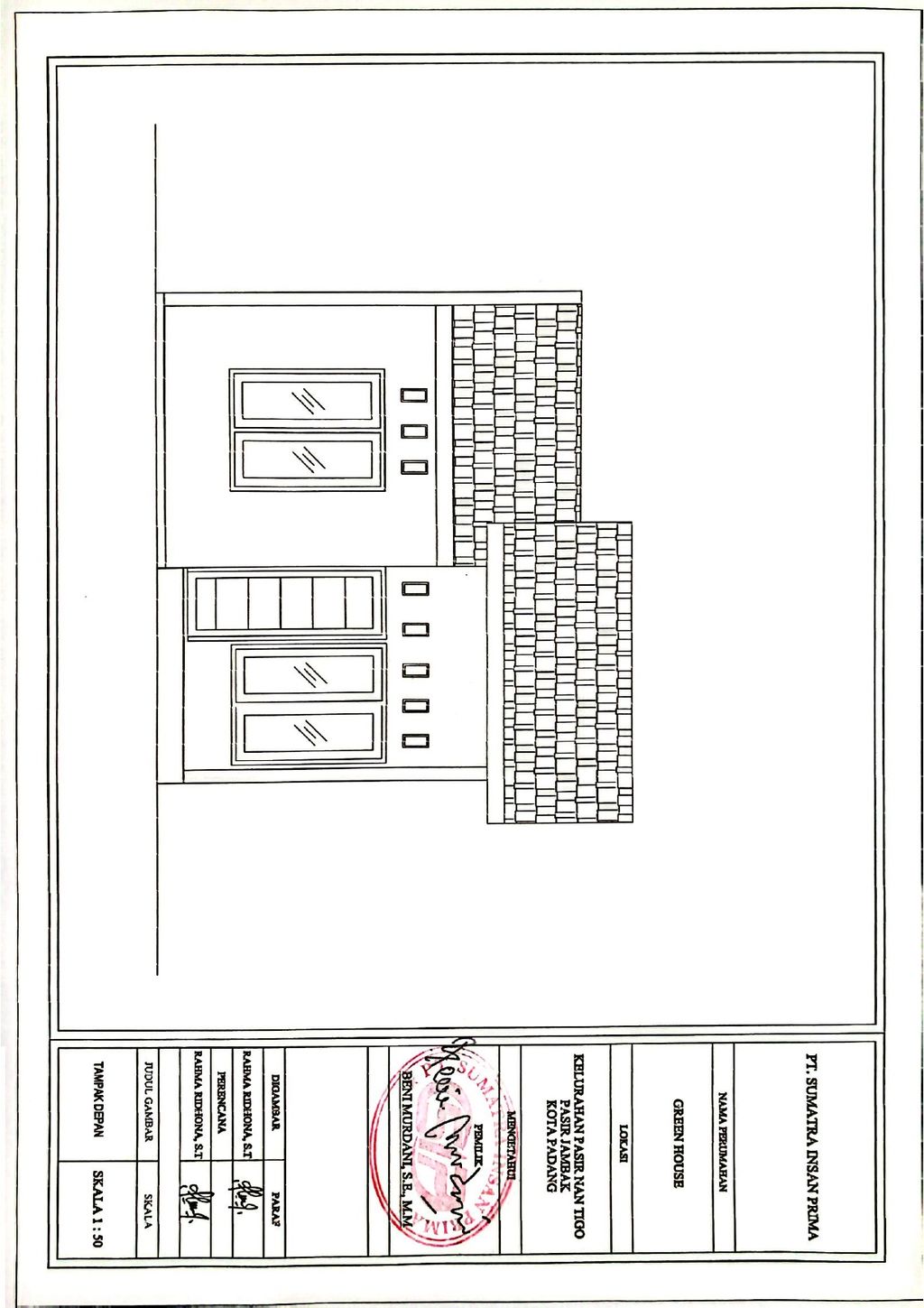 foto denah rumah tipe SUBSIDI perumahan PERUMAHAN GREEN HOUSE
