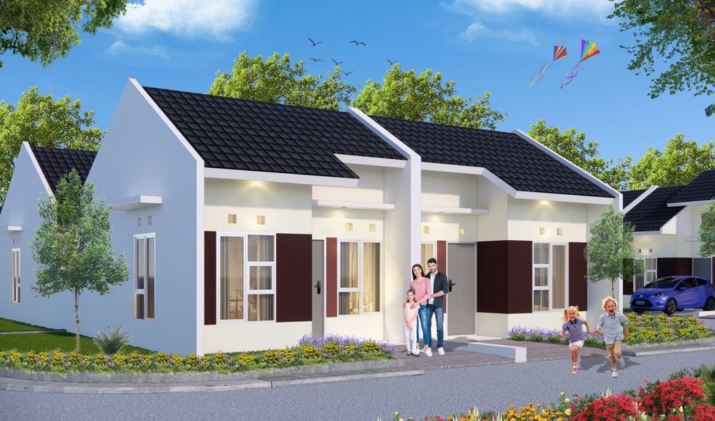 foto tampak rumah tipe T22/78 perumahan SUKATANI PERMAI