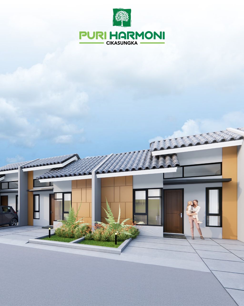 foto tampak rumah tipe 30/72 perumahan Puri Harmoni Cikasungka Tahap 2
