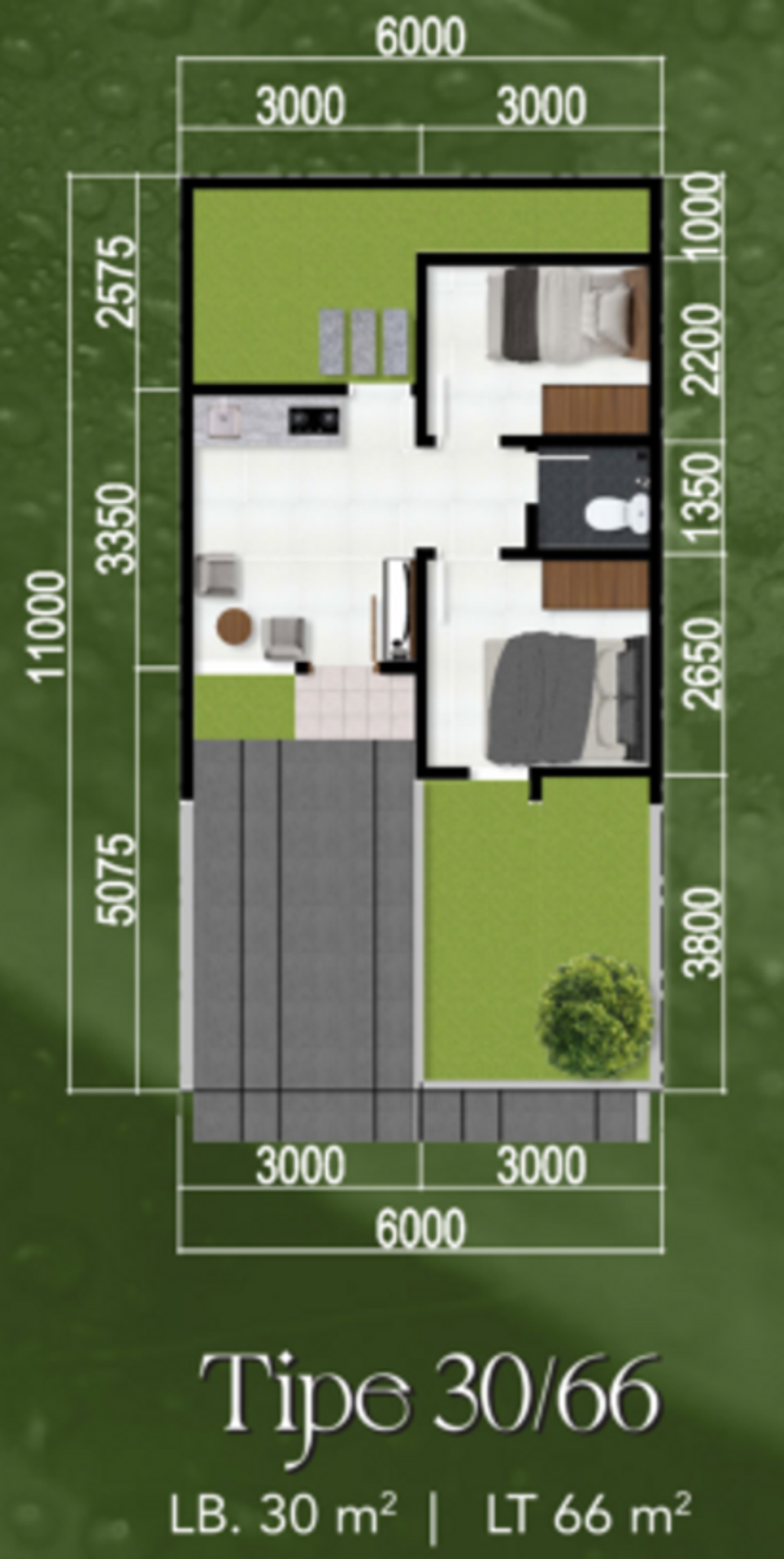 foto denah rumah tipe BIRKA 30/109 (618.000.000) perumahan HARMONI PARK BEKASI