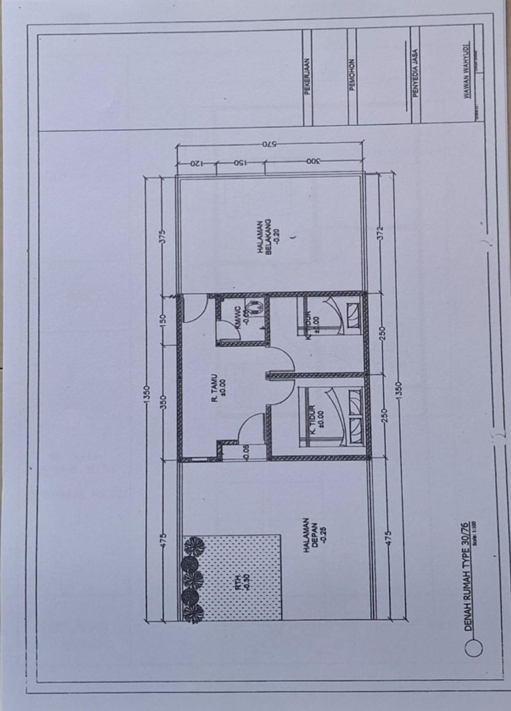 foto denah rumah tipe DAHLIA perumahan Tunjungan Park Residence