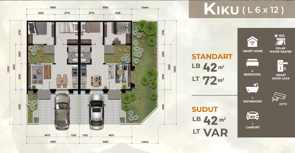 foto denah rumah tipe KIKU SUDUT - SUDUT perumahan CITRA ECOPOLIS RAYA - ECO RESIDENCE - BELLE FLEUR EXT