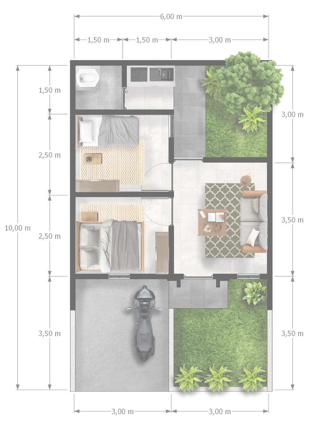 foto denah rumah tipe Azalea perumahan Griya Bukit Intan Kragilan