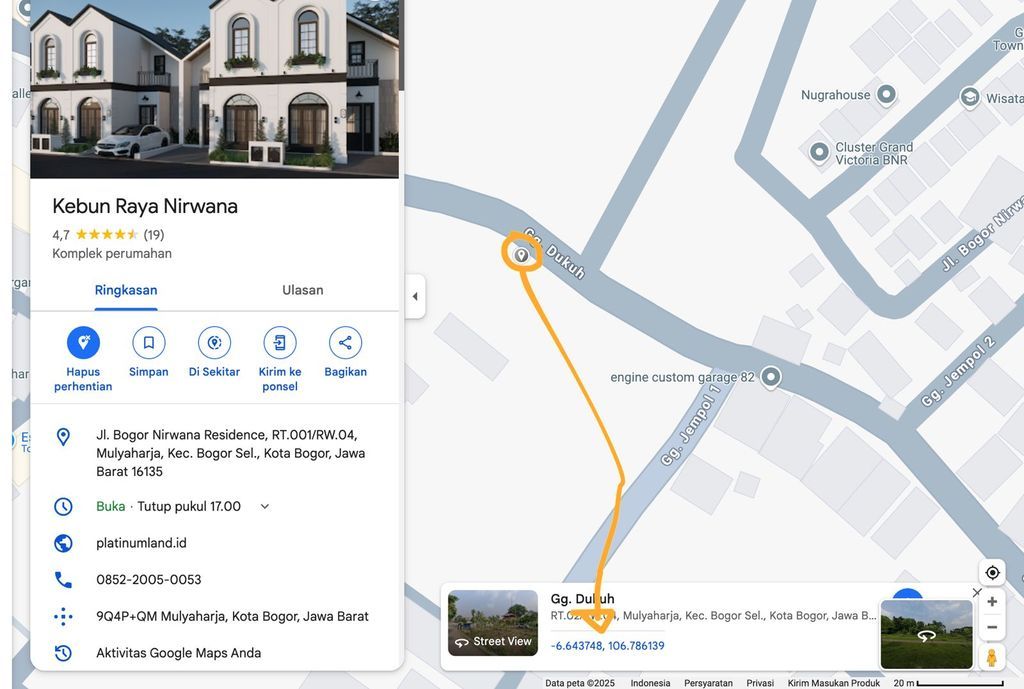 foto tampak rumah tipe Alamanda (KRN 53) perumahan KEBUN RAYA NIRWANA