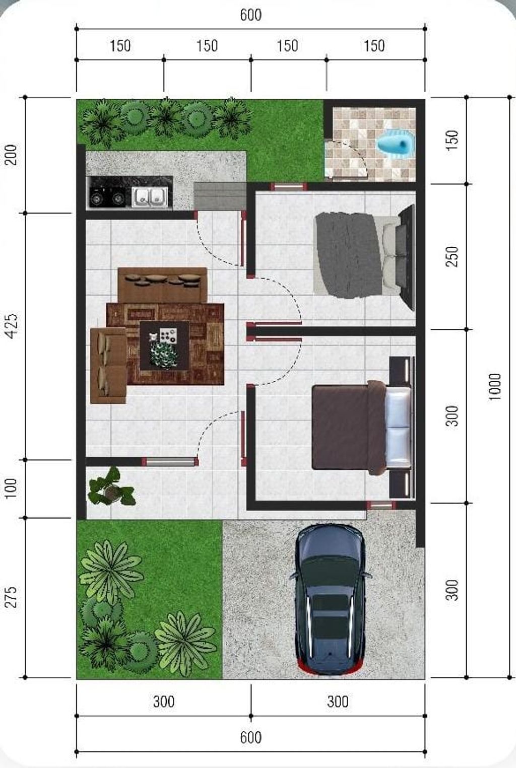 foto denah rumah tipe 33/60 perumahan GRIYA MITRA ADIGANA