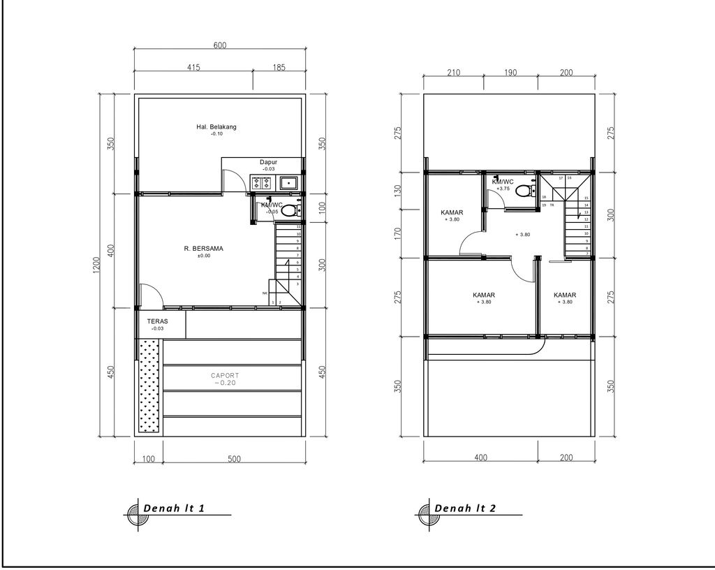foto denah rumah tipe 60 Compact 3 Kamar HC (574) perumahan G-Land Katapang Residence 1