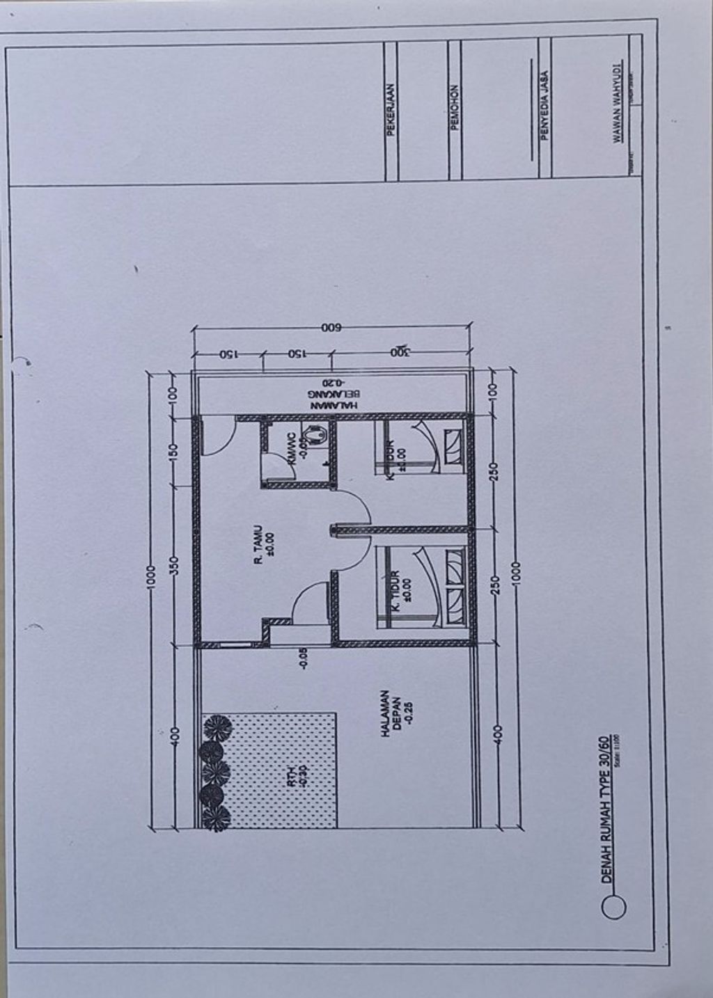 foto denah rumah tipe Crysant perumahan Tunjungan Park Residence