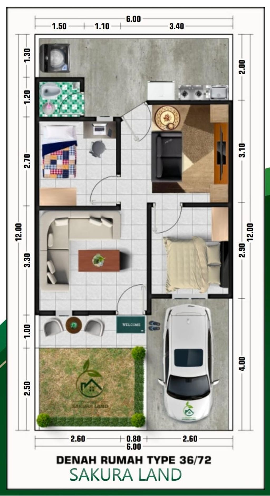 foto denah rumah tipe BLOK J perumahan SAKURA LAND