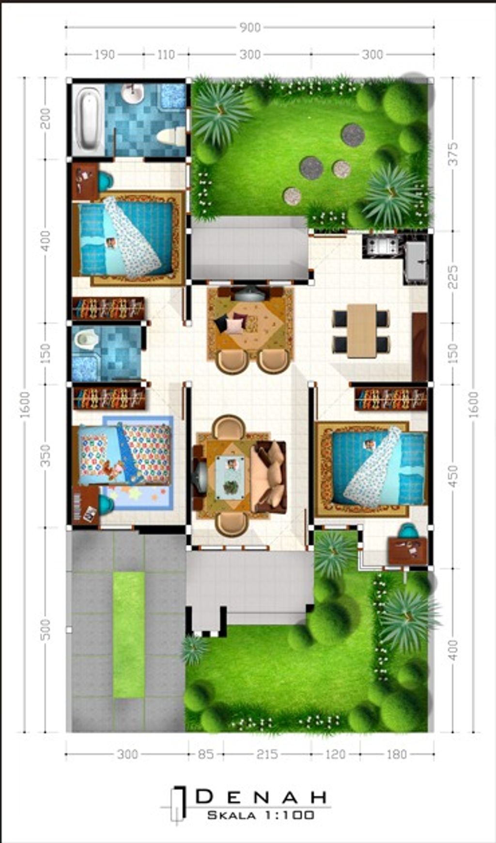 foto denah rumah tipe New Zammrud perumahan Mutiara Megah Asri