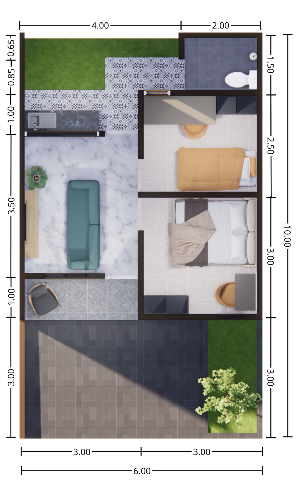 foto denah rumah tipe Home1 perumahan HOME1