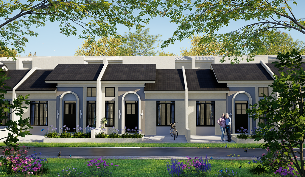 foto tampak rumah tipe Azalea perumahan Griya Bukit Intan Kragilan