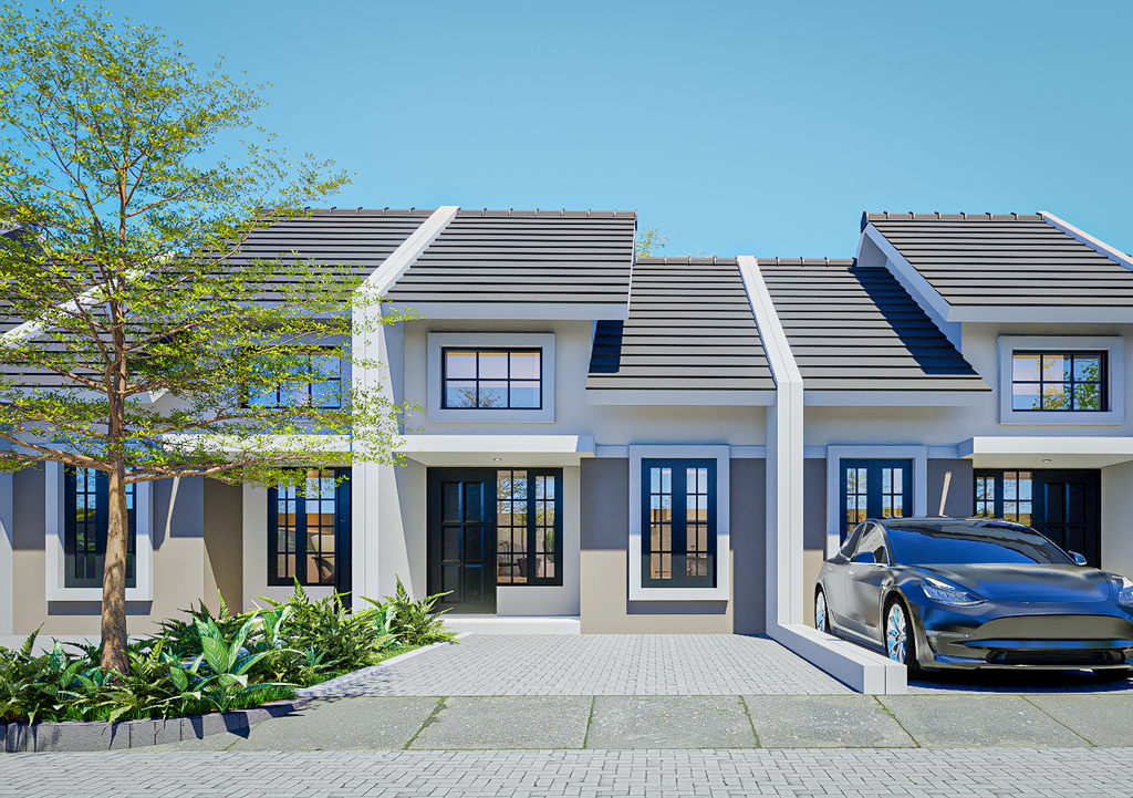 foto tampak rumah tipe Aster B (32/80) perumahan GRAND PARK ANGGASWANGI (GPA)