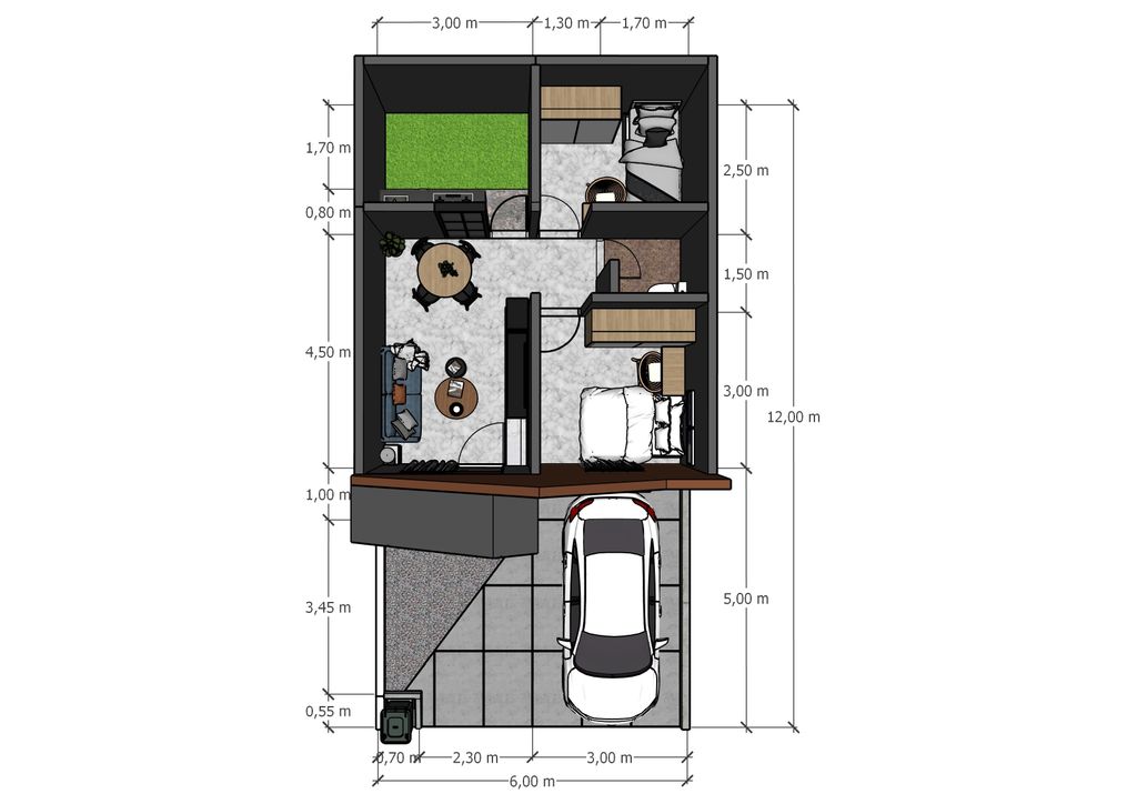 foto denah rumah tipe VERDANA 36/78 perumahan BUMI RAKATA RAWA ARUM