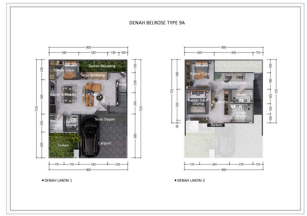 foto denah rumah tipe 9 perumahan The Belrose Residence