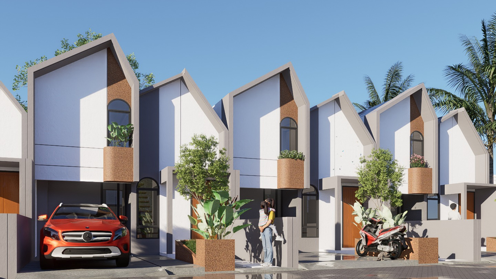 foto tampak rumah tipe Mezzanine perumahan The Charlestown CW 2