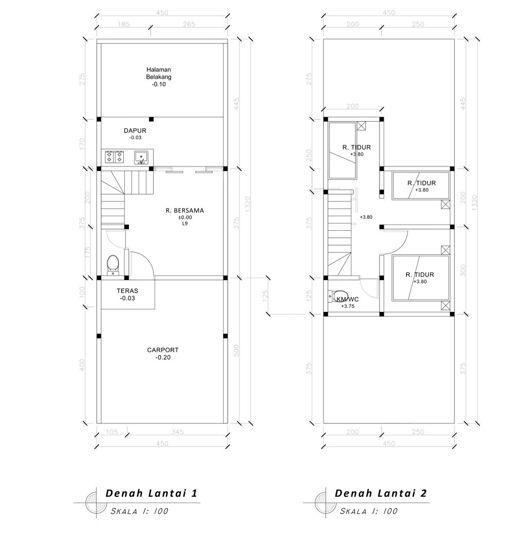 foto denah rumah tipe 45 Compact Minimalis HC (528) perumahan Cluster Everton