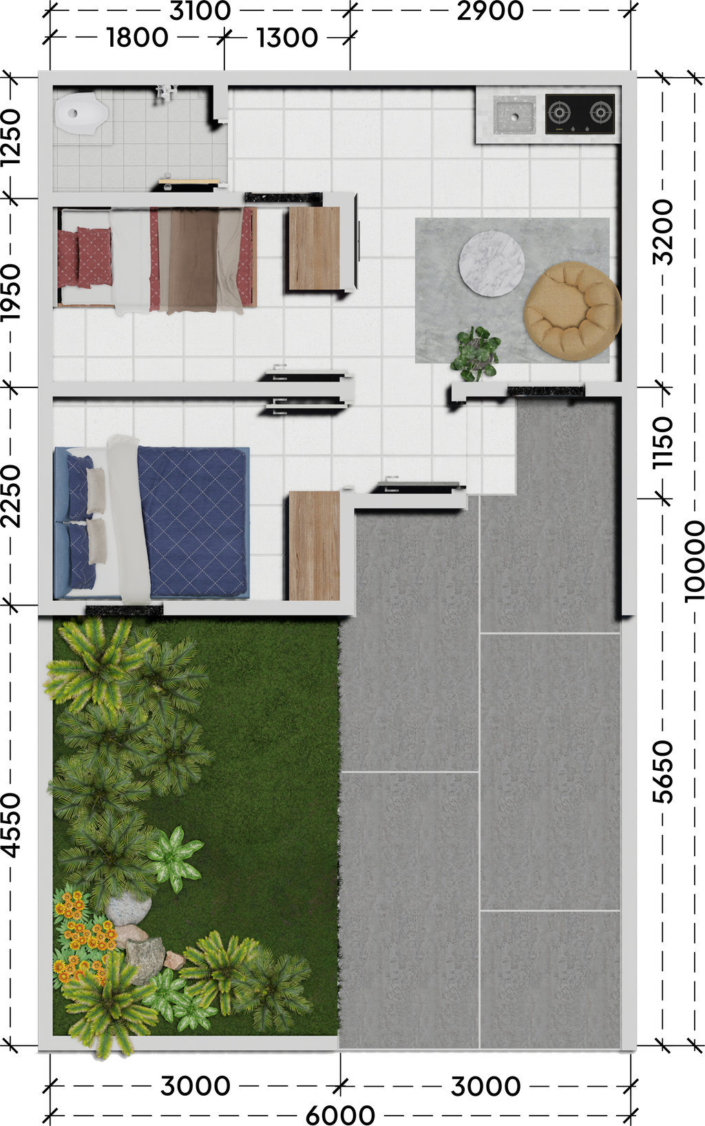 foto denah rumah tipe Asafir perumahan Pondok Permata Indah