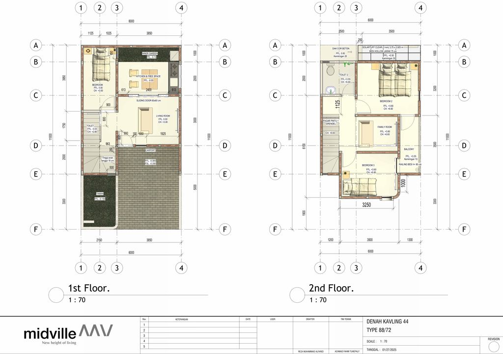 foto denah rumah tipe 66/60 perumahan MIDVILLE