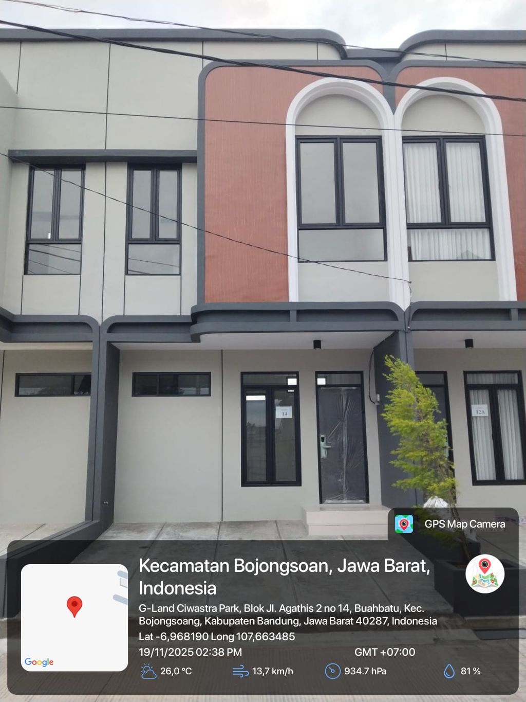 foto tampak rumah tipe 38 Compact 2 Kamar HC (436) perumahan G-Land Ciwastra Park 2