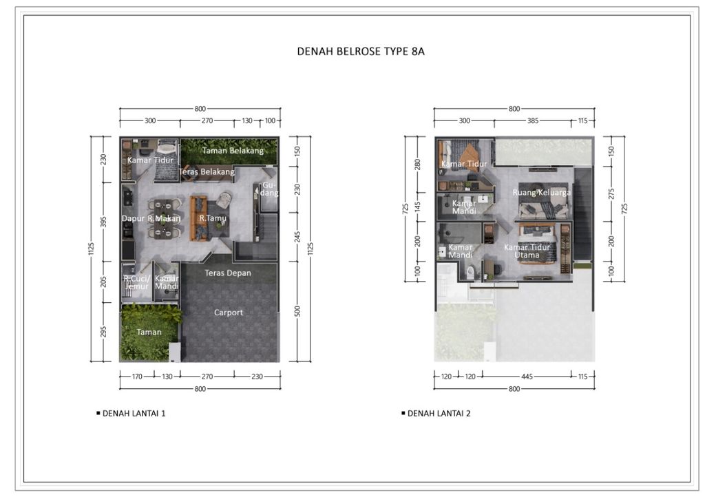 foto denah rumah tipe 8 perumahan The Belrose Residence