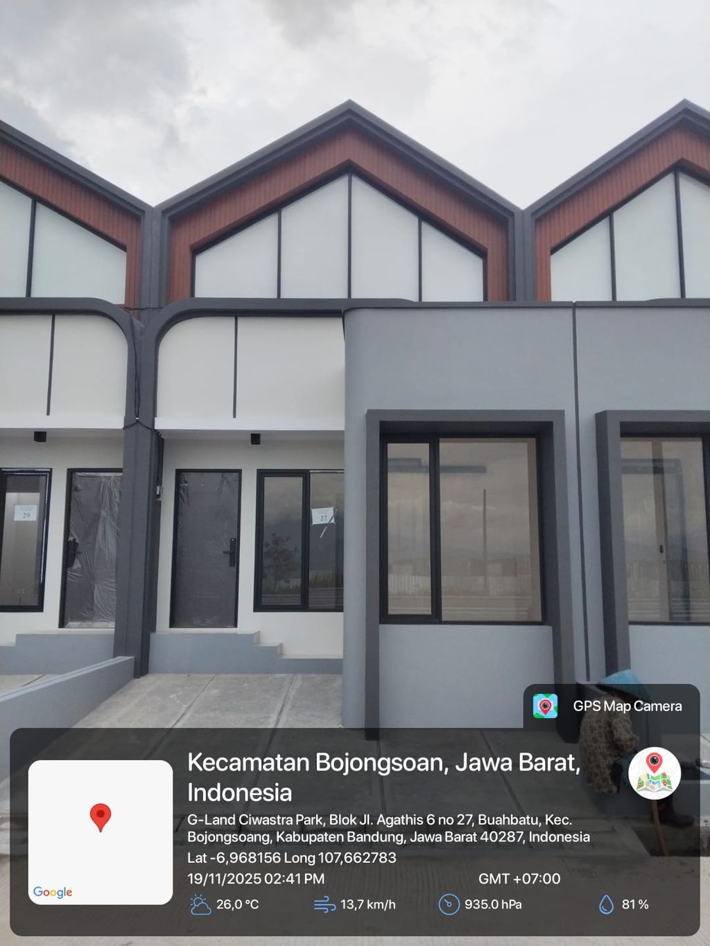 foto tampak rumah tipe 38 1 lantai (378) perumahan G-Land Ciwastra Park 2