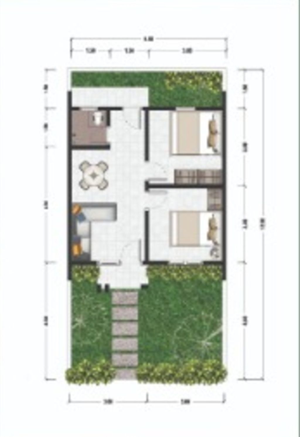 foto denah rumah tipe 36/72 I5-28 perumahan COCO GARDEN