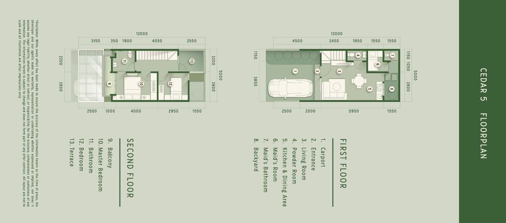 foto denah rumah tipe CEDAR 5 SUDUT perumahan CITRA 8 EXT