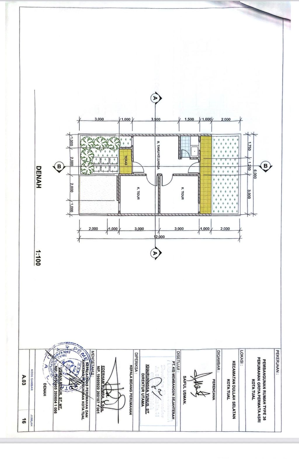 foto denah rumah tipe 36 perumahan Griya Permata Asri