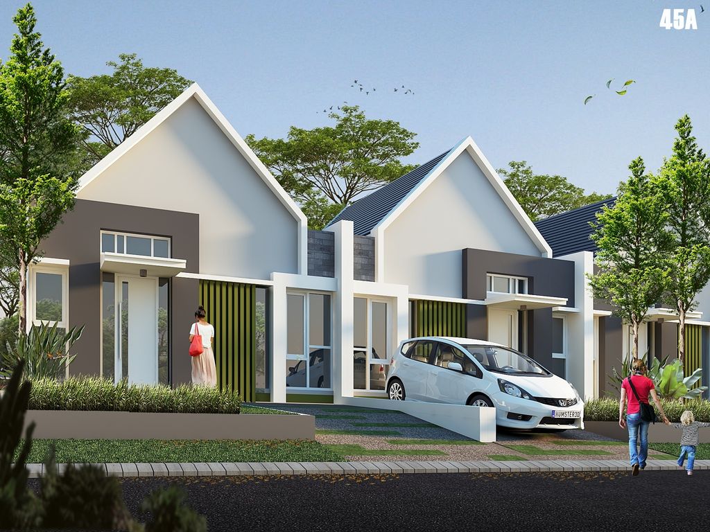 foto tampak rumah tipe J25 perumahan Kencana Residence