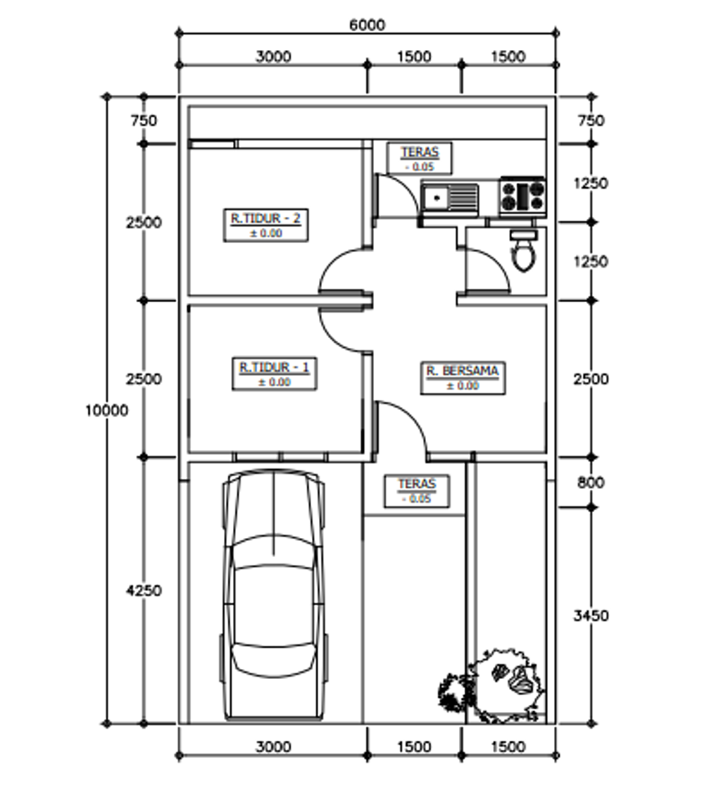 foto denah rumah tipe 30/60 perumahan Griya Gading Permai