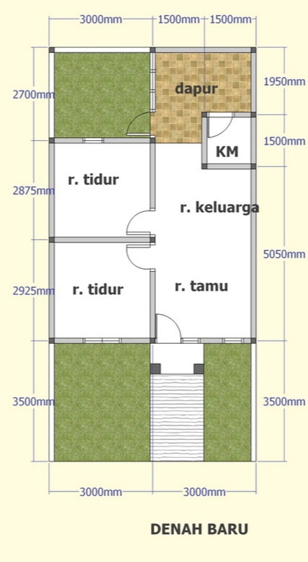 foto denah rumah tipe 36 RSH 2026 perumahan Aurduri indah permai