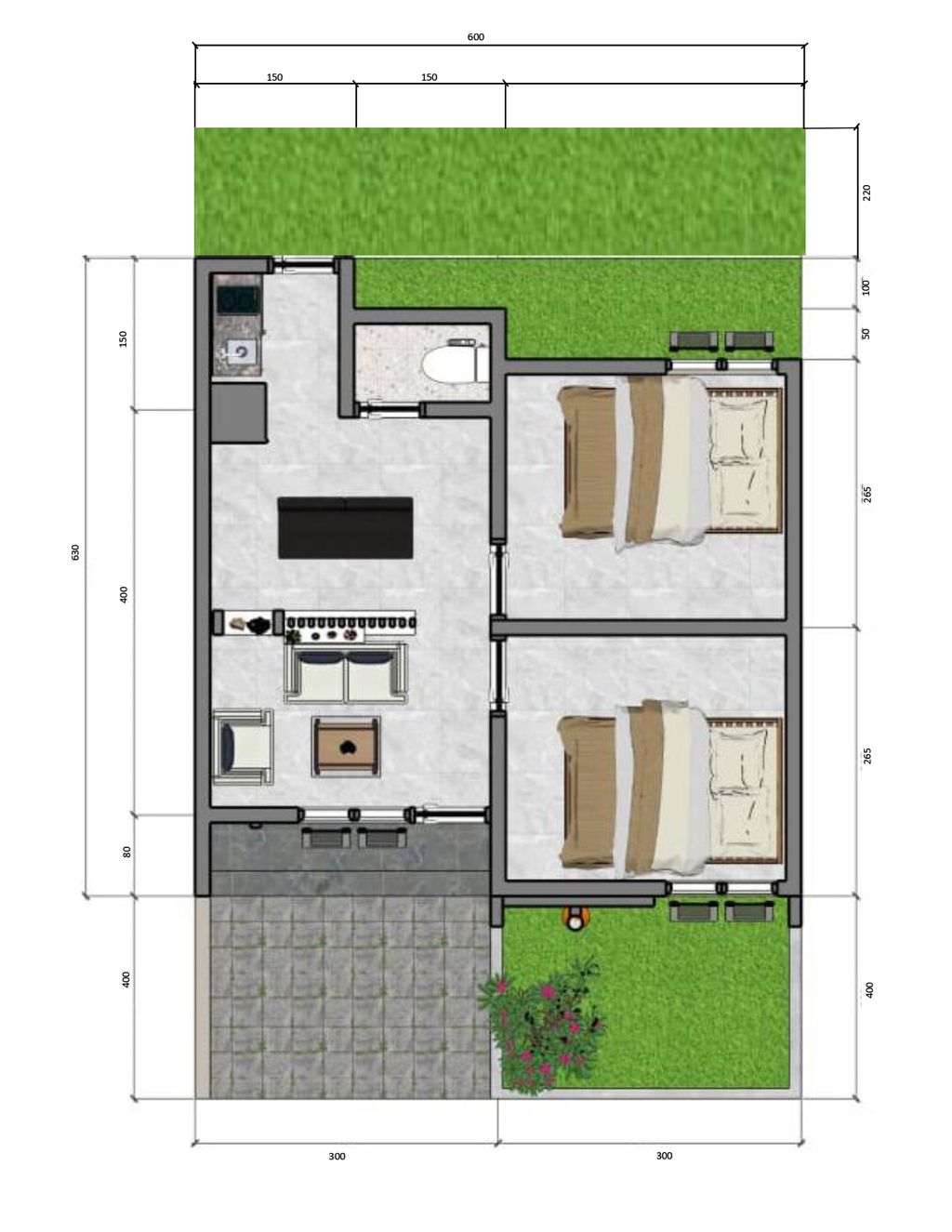 foto denah rumah tipe 36 perumahan PERUMAHAN BUKIT GELINCIR INDAH