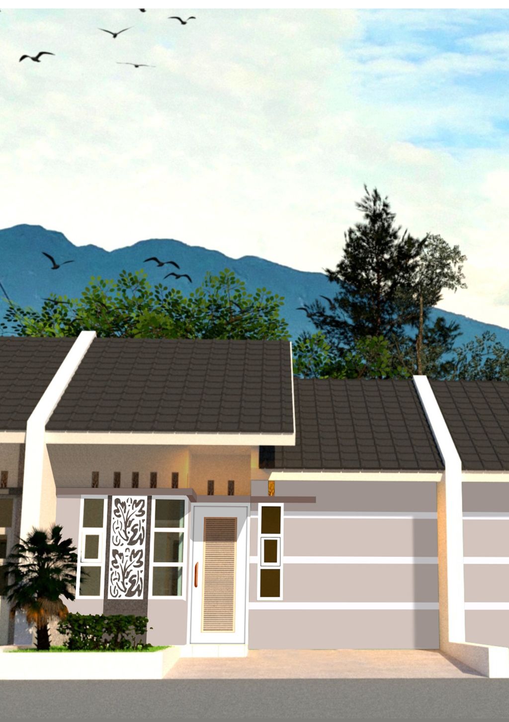 foto tampak rumah tipe 30/60 perumahan GRAHA MANDIRI CIKUJANG