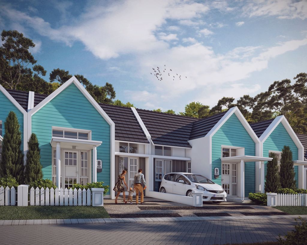 foto tampak rumah tipe RUBBY15 perumahan Kencana Residence