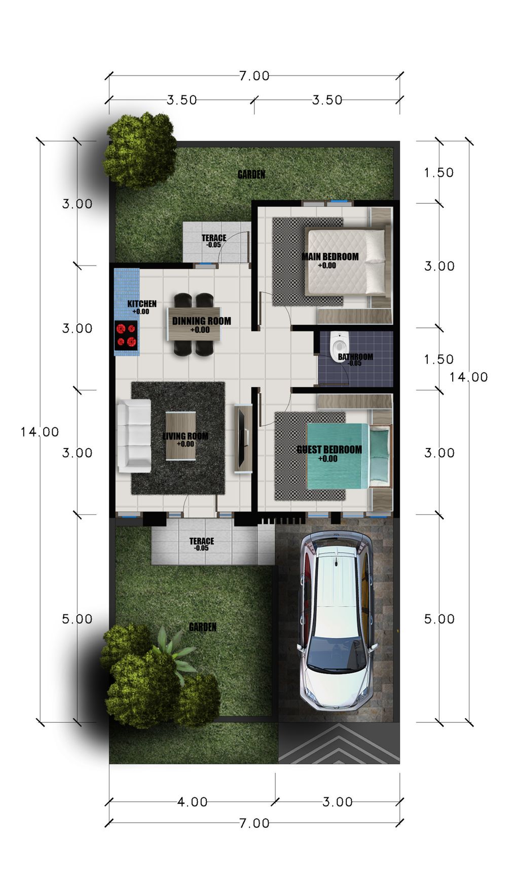 foto denah rumah tipe J25 perumahan Kencana Residence
