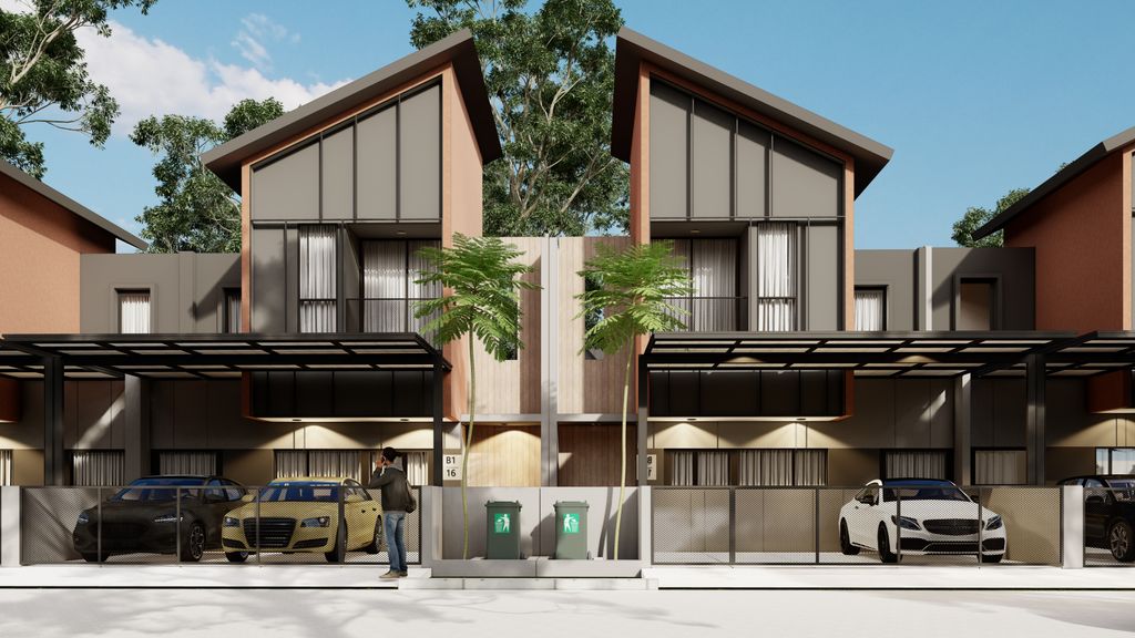 foto tampak rumah tipe VINERY 70/135 perumahan BUMI RAKATA RAWA ARUM