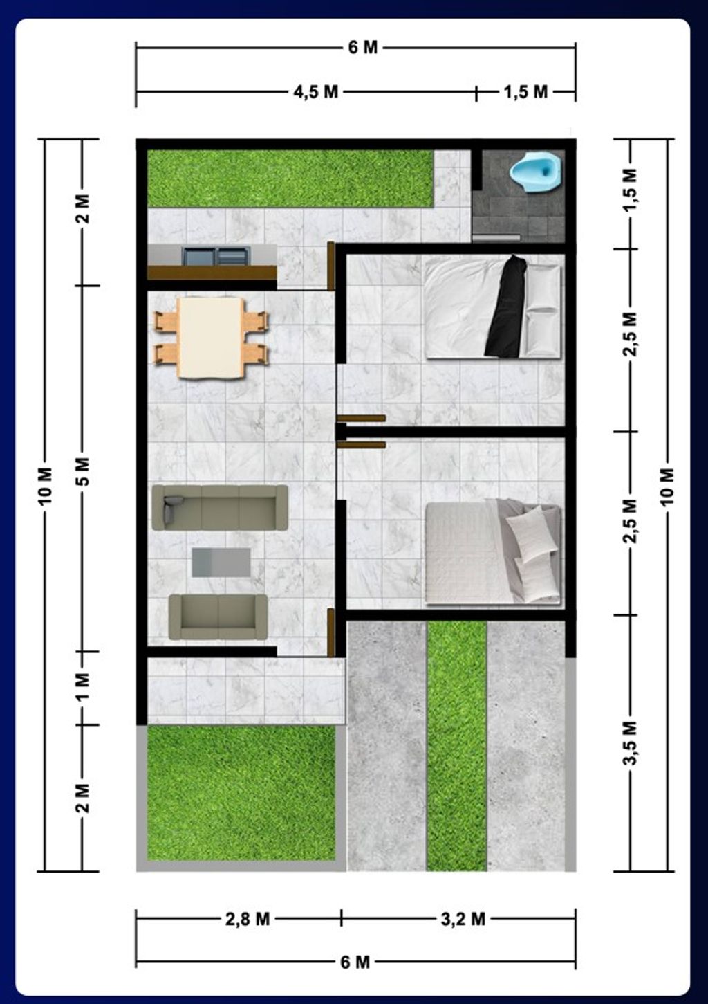 foto denah rumah tipe SUBSIDI perumahan GRIYA CIHANYIR PERMAI