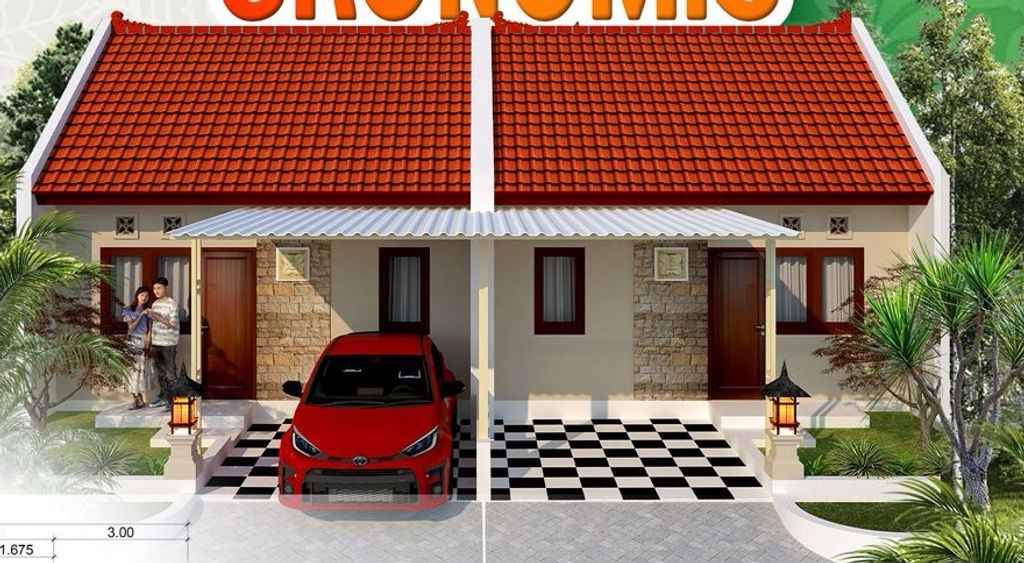 foto tampak rumah tipe MIMBA EKONOMIS perumahan Taman Kayangan Tahap IV