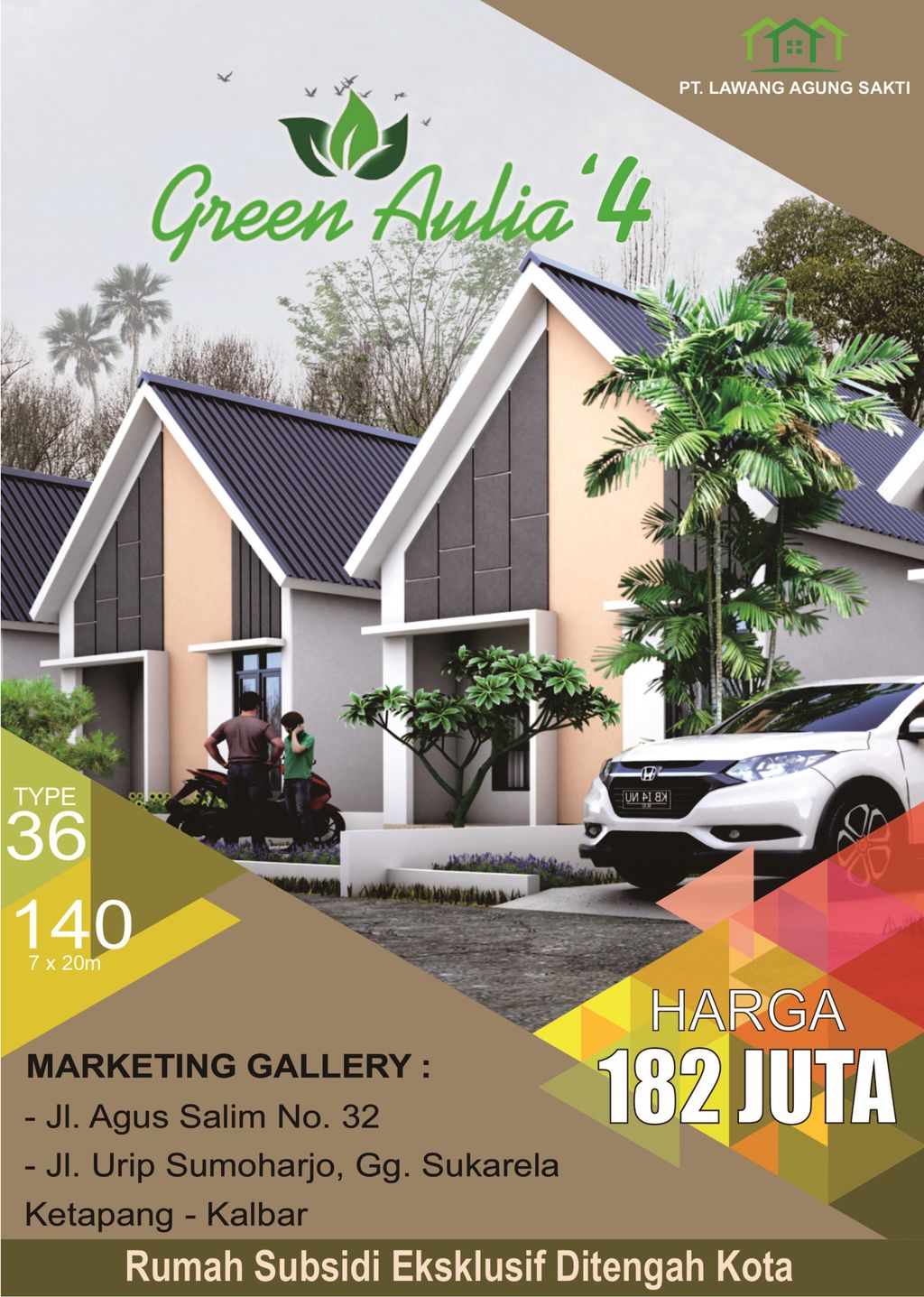 foto tampak rumah tipe 36 perumahan PERUMAHAN GREEN AULIA 4