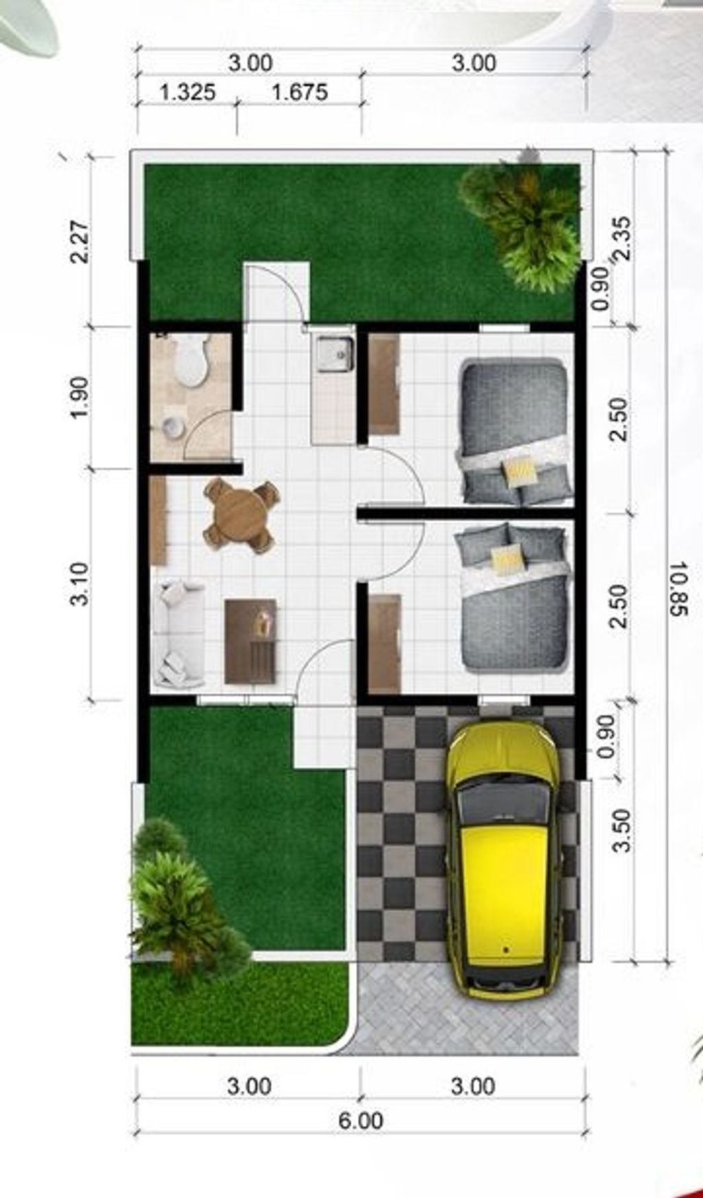 foto denah rumah tipe MIMBA EKONOMIS perumahan Taman Kayangan Tahap IV