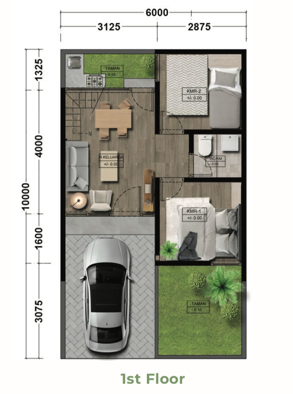 foto denah rumah tipe VISKA 119 perumahan KILA HILLS