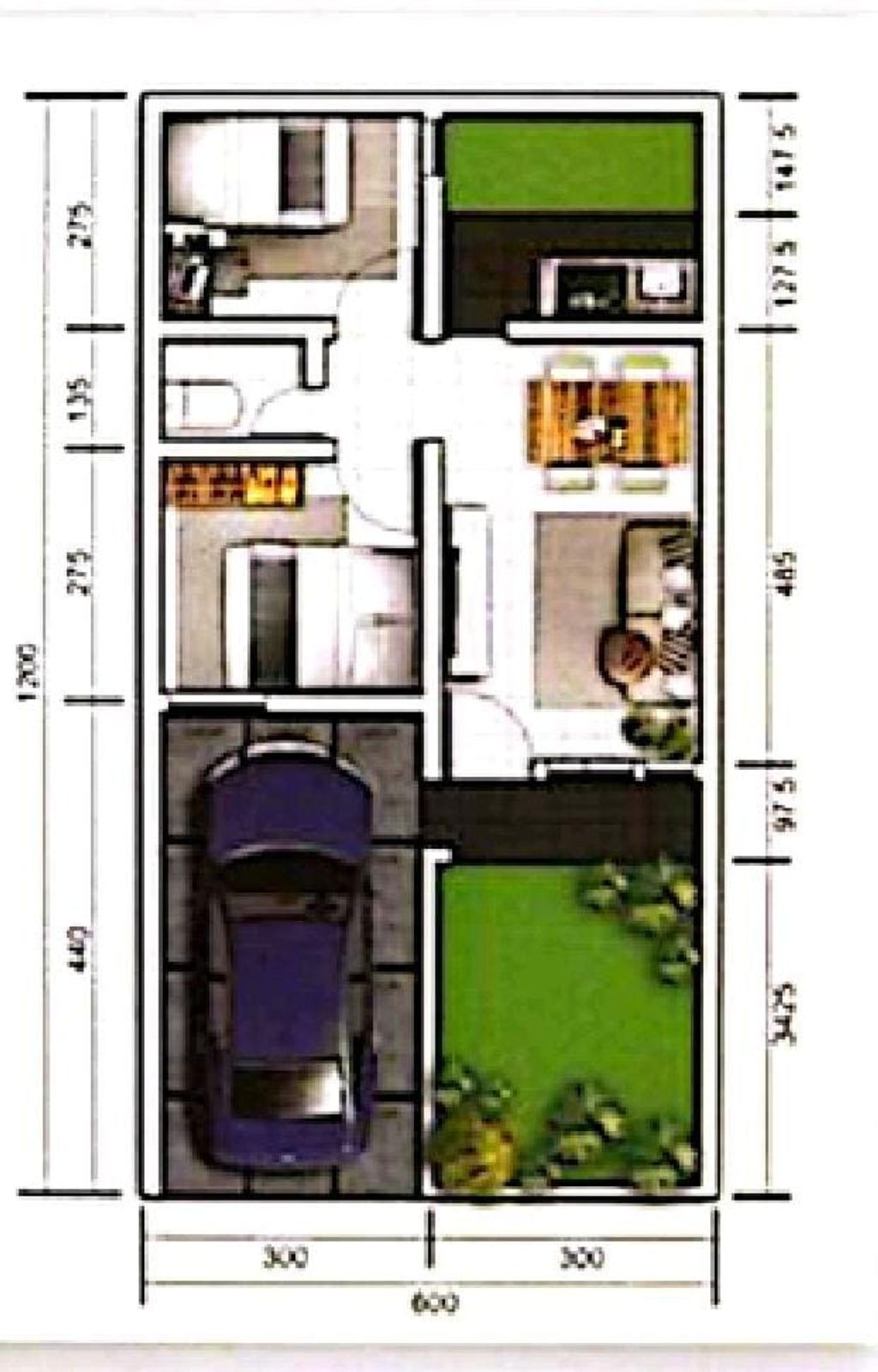 foto denah rumah tipe Standart perumahan Teras Kemang Residence