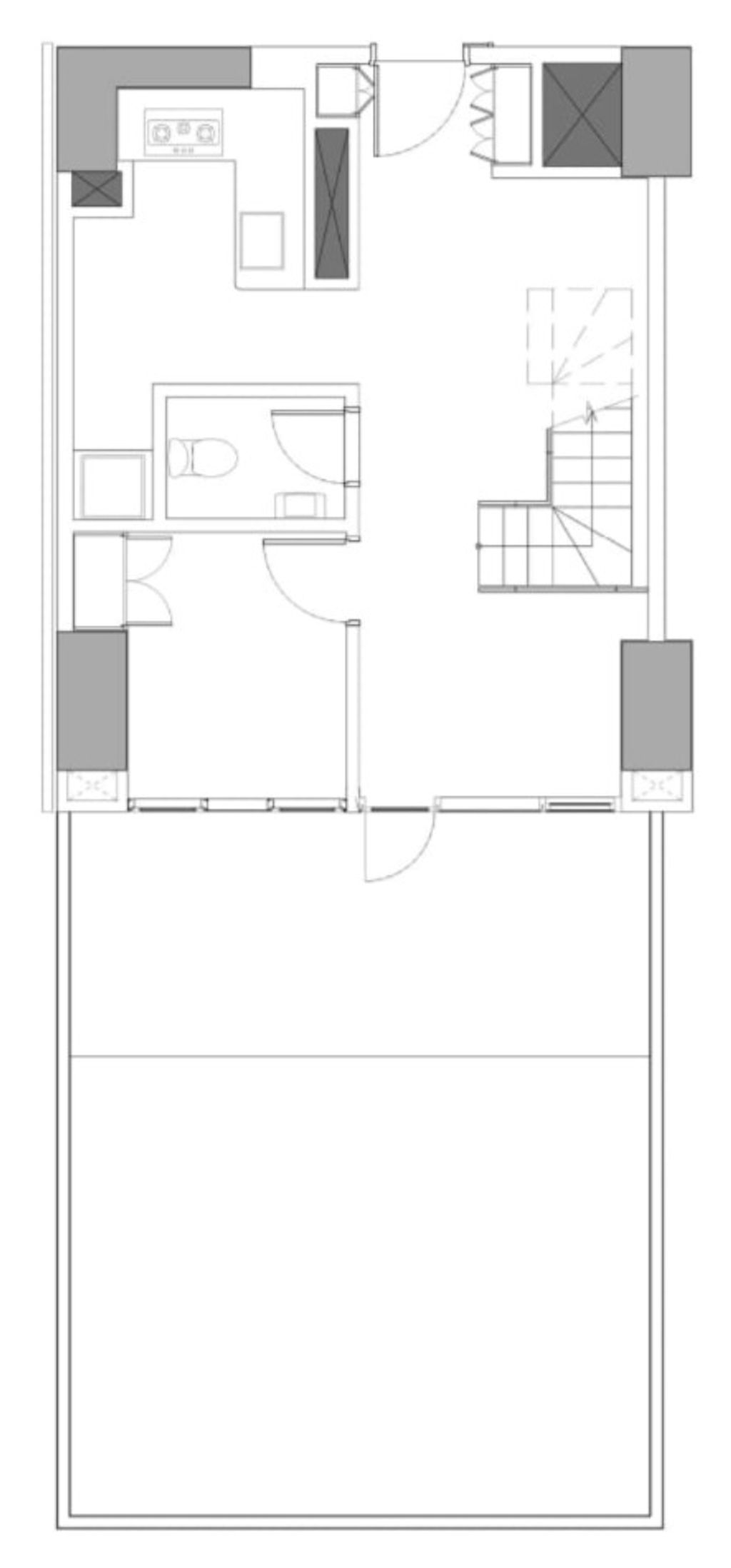 foto denah rumah tipe 2BR - E1 perumahan Branz BSD