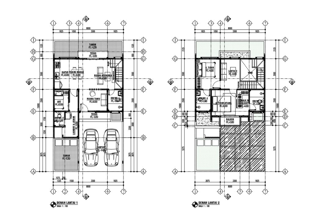 foto denah rumah tipe 100 2 Lantai perumahan ALANA CROWN HOUSE