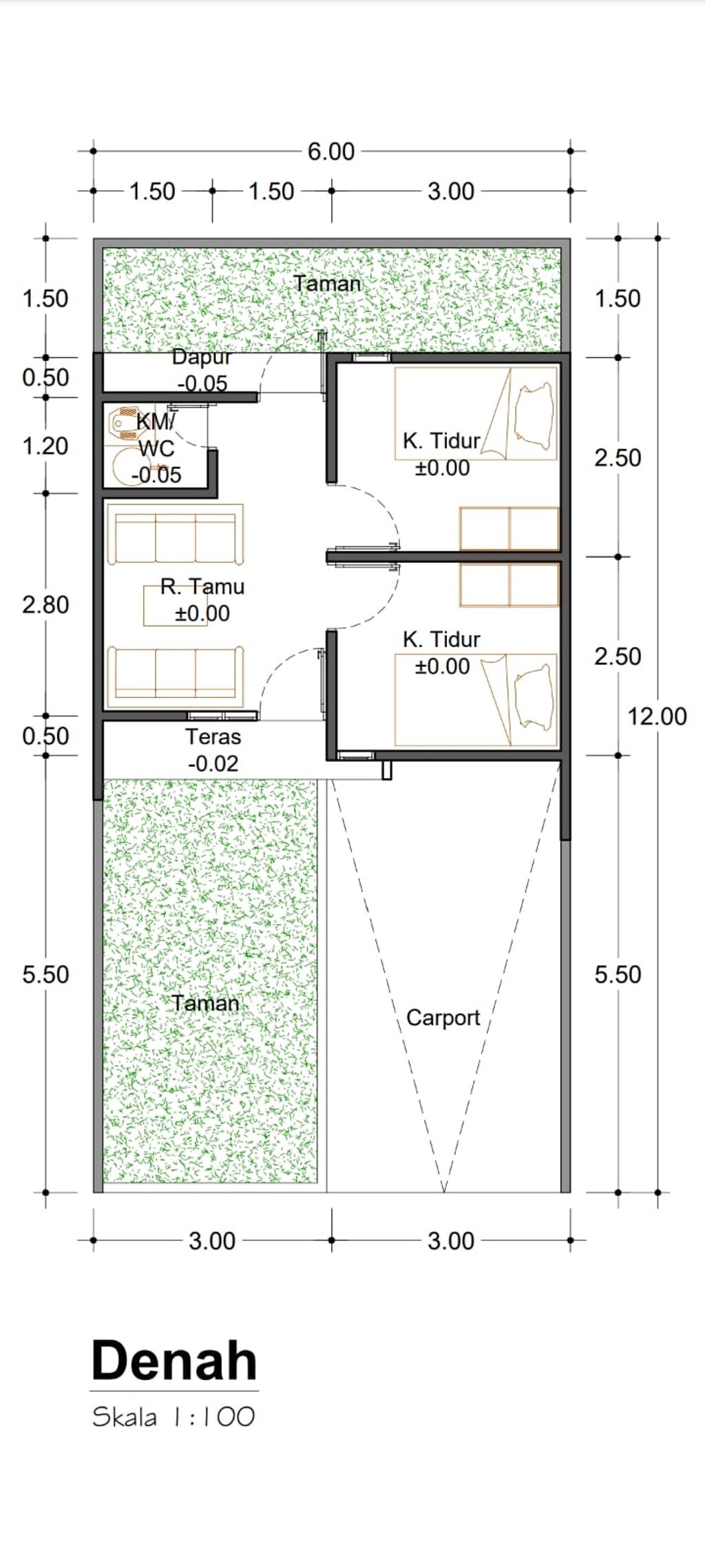 foto denah rumah tipe 30 perumahan PERUM AGROPARK SUGIO RESIDENCE