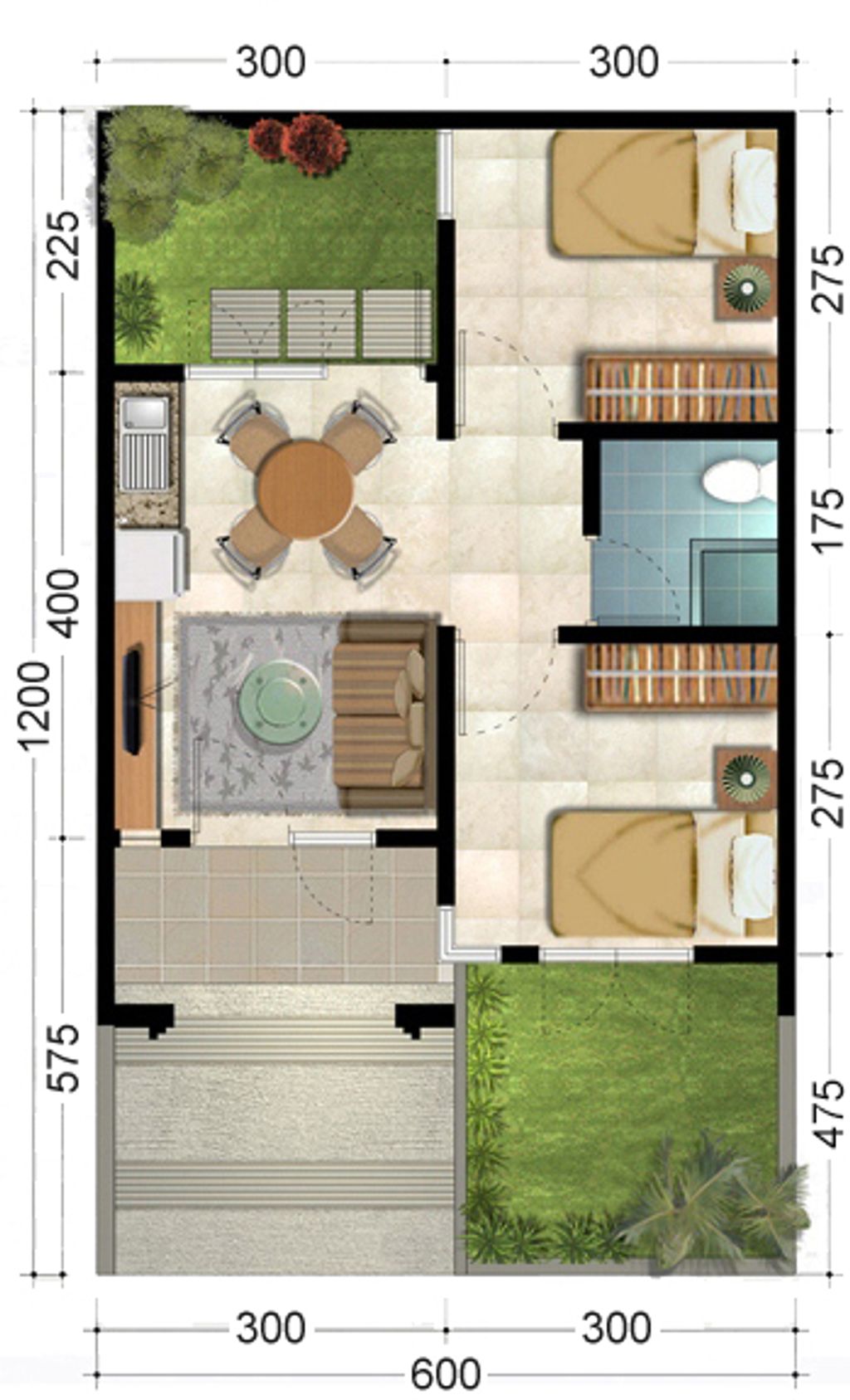 foto denah rumah tipe Camar 36 (2025) perumahan BUMI DAMAI REGENCY