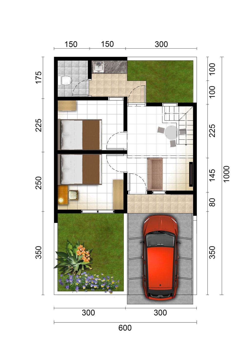 foto denah rumah tipe KOMERSIL 30/60 perumahan Golden Valley